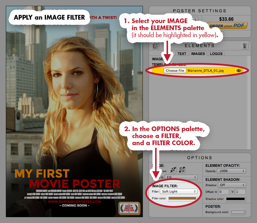 Easy Movie Poster - User Manual: Apply an Image Filter